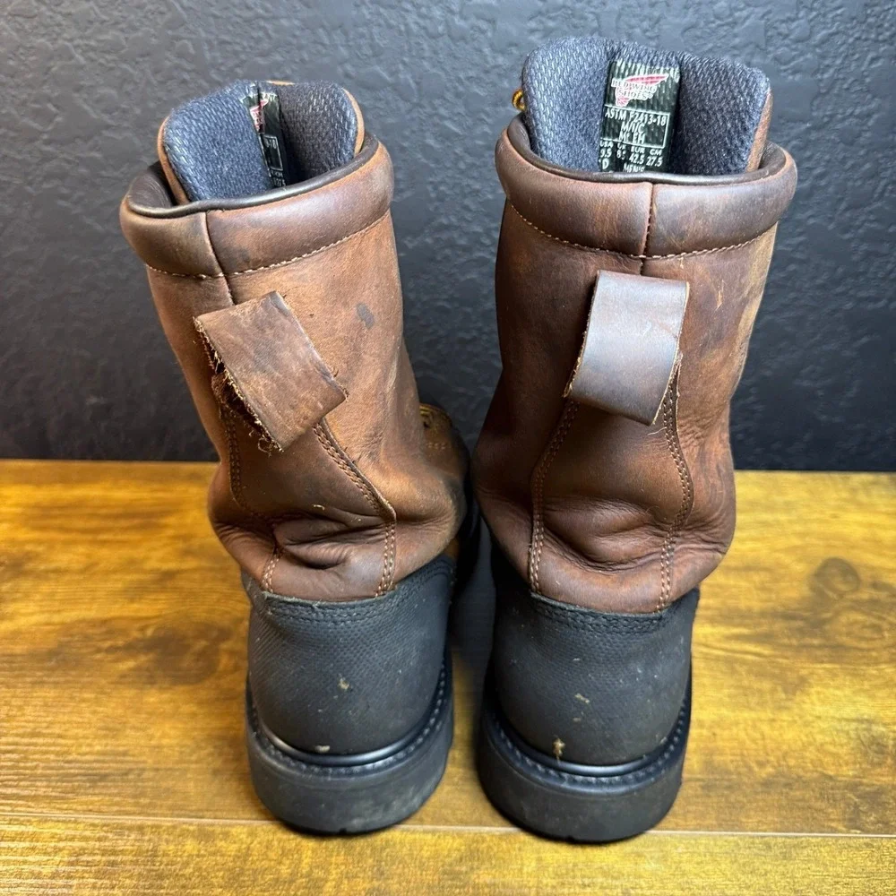 Red Wing 4499 Metatarsal Guard Brown‎ Leather Waterproof Work Boots Mens 9.5 D